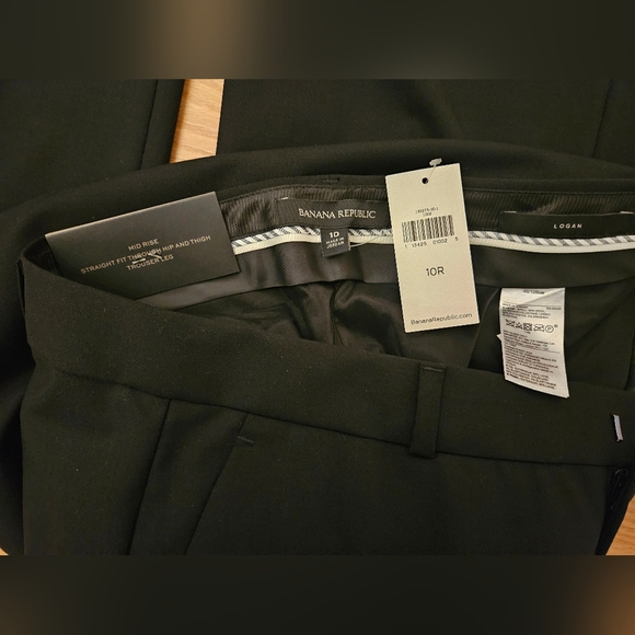 NWT Banana Republic Logan wool black pants size 10 - Picture 3 of 3